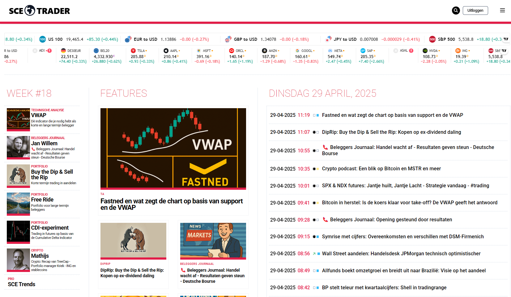 🎉 SCE Trader: schrijf je in en volg onze tips - Het dagboek voor de korte en lange termijn belegger!