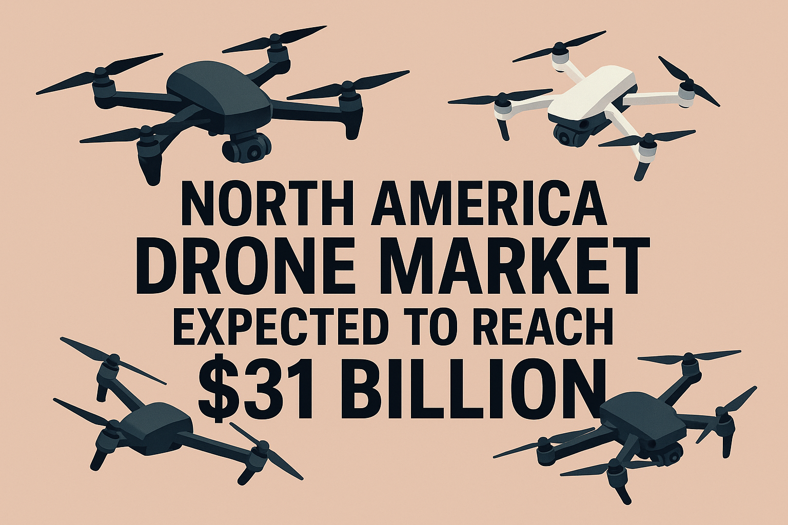🛰️ Drones: Noord-Amerika groei $31 mrd 2034 - AVAV - ZENA - RCAT - UAVS - DPRO