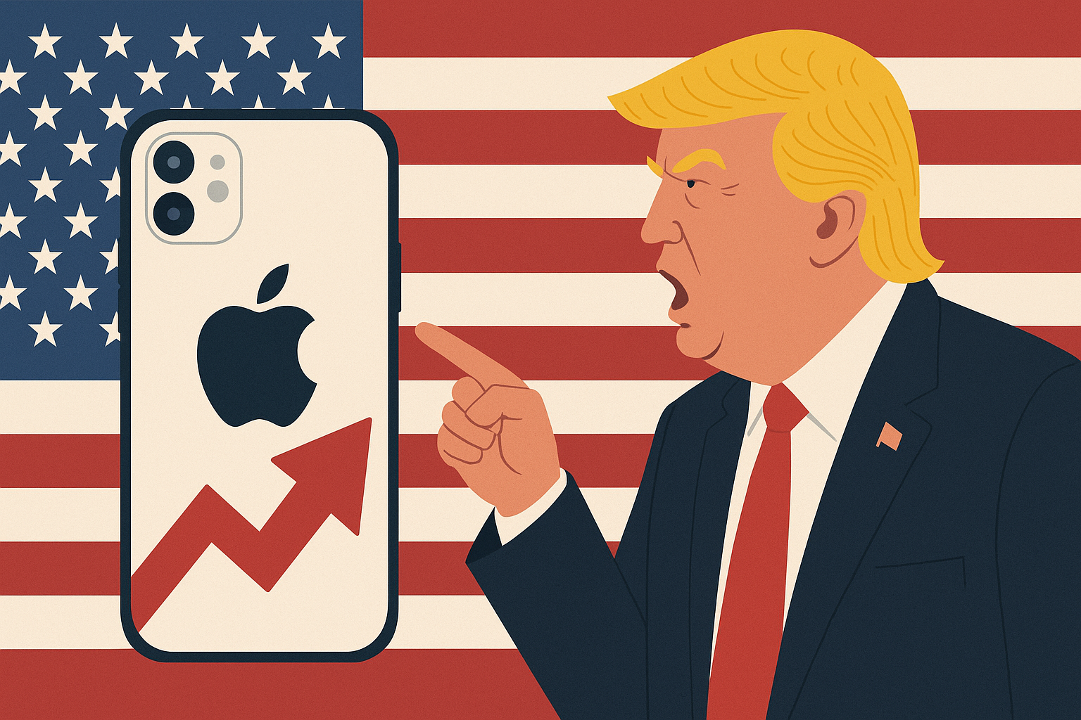 Apple: Trump dreigt met 25% tarief op iPhones - Aandeel flink lager - Instant view