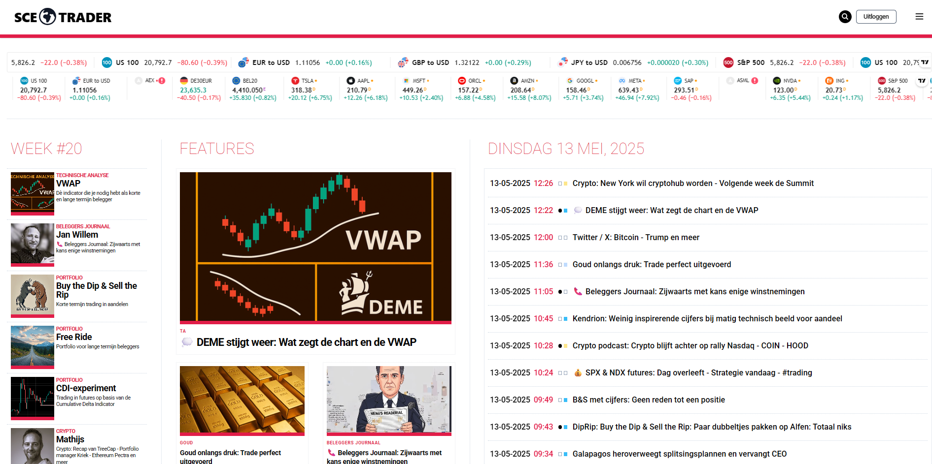 🚀 SCE Trader: schrijf je in en volg onze tips - Het dagboek voor de korte en lange termijn belegger!