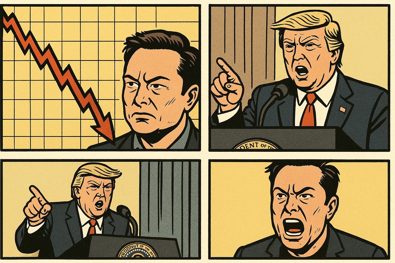 Tesla 14% onderuit door ruzie tussen Trump en Musk: Wat nu?