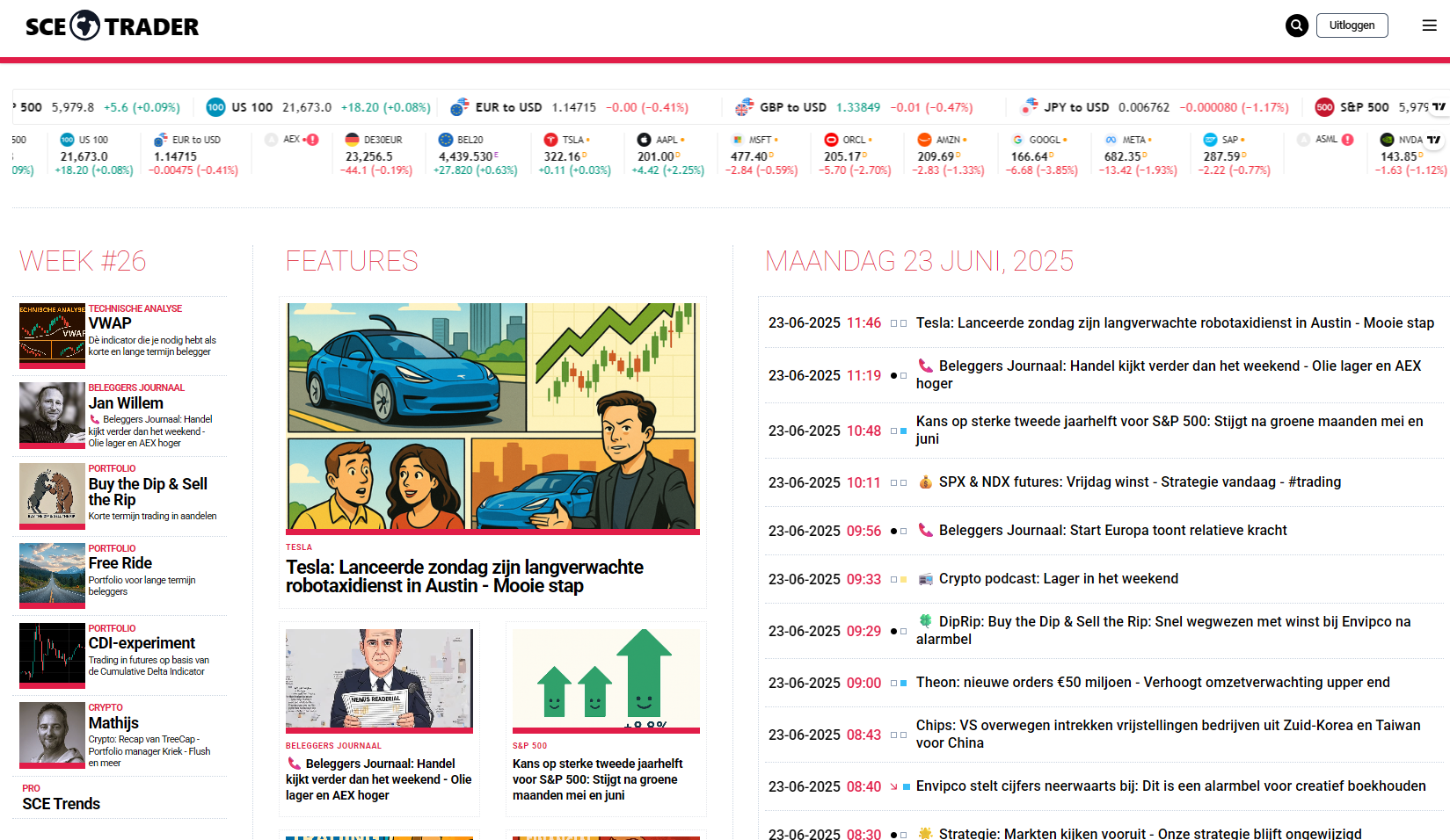 🚀 SCE Trader: schrijf je in en volg onze tips - Het dagboek voor de korte en lange termijn belegger