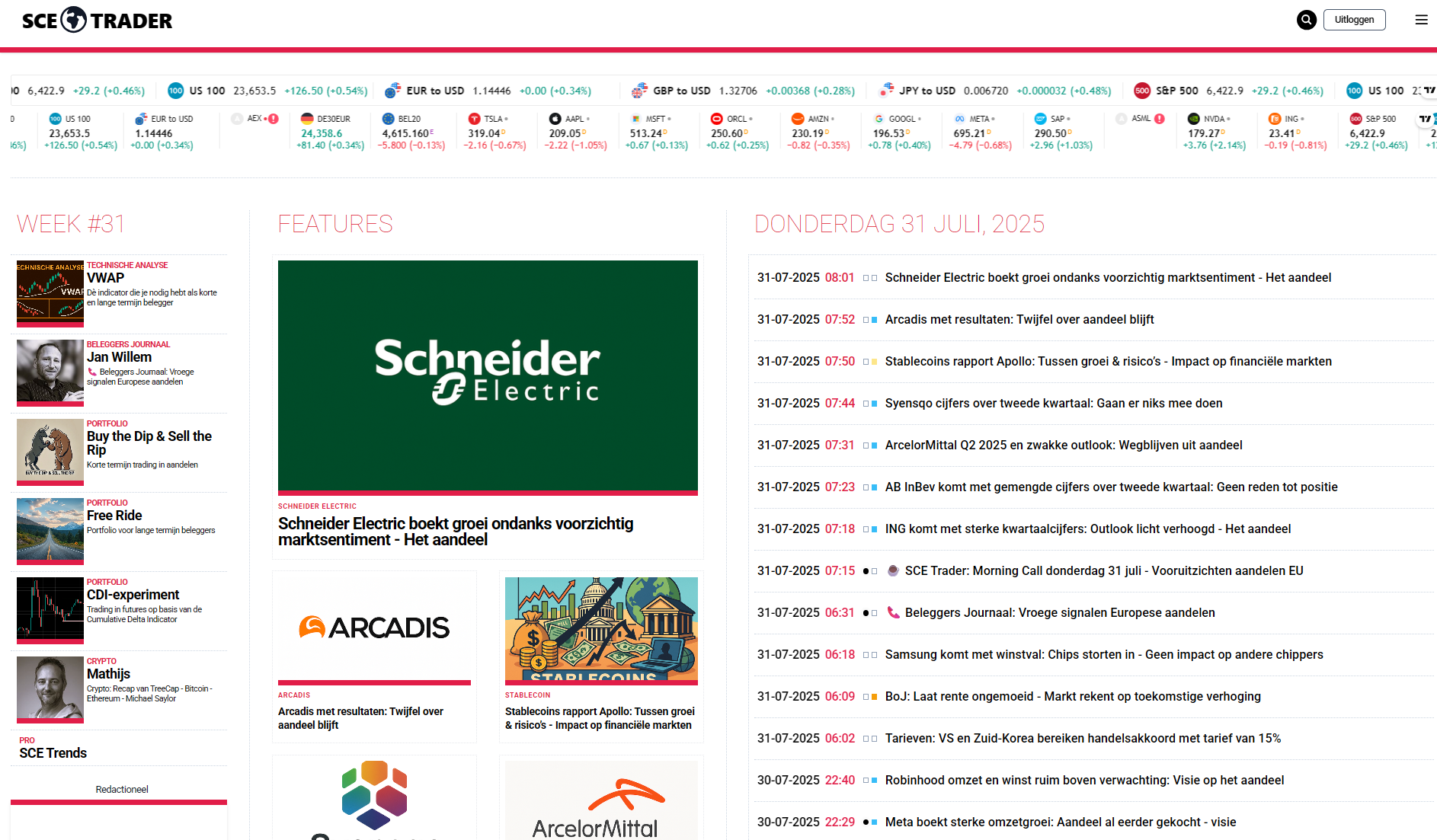 🚀 SCE Trader: schrijf je in en volg onze tips - Het dagboek voor de korte en lange termijn
