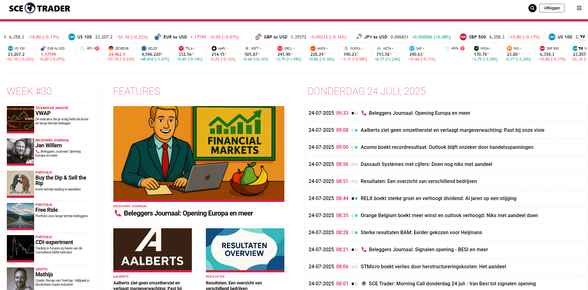 🚀 SCE Trader: schrijf je in en volg onze tips - Het dagboek voor de korte en lange termijn