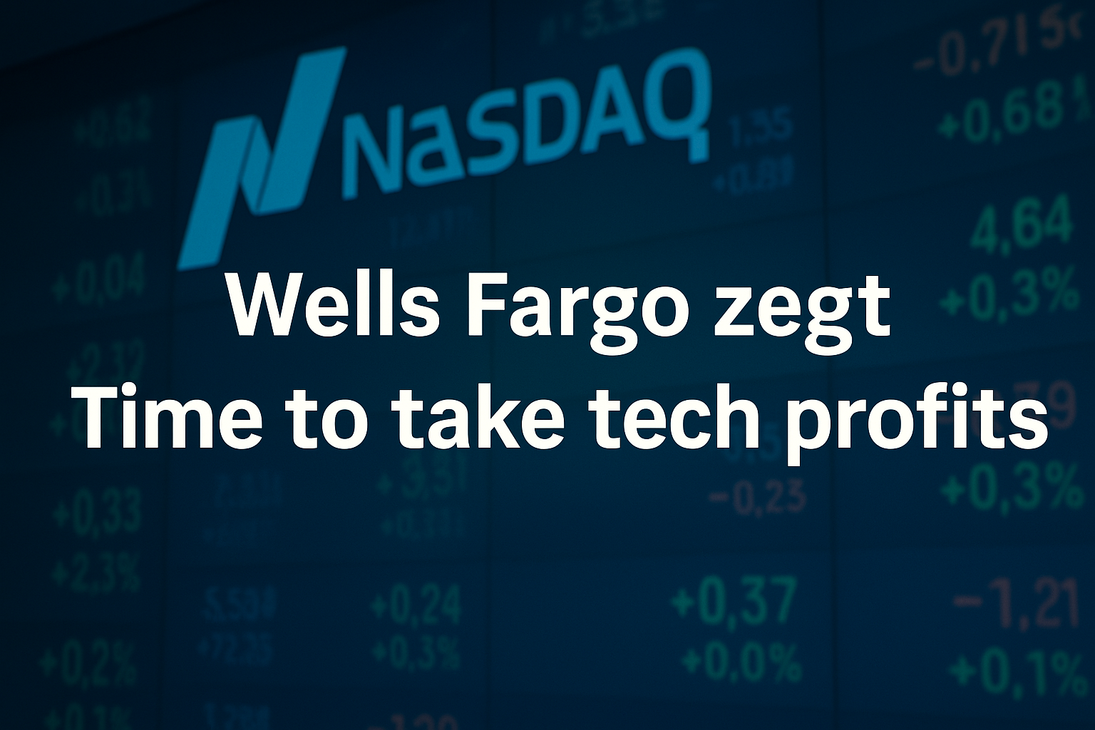 Nasdaq: Wells Fargo zegt - Time to take tech profits
