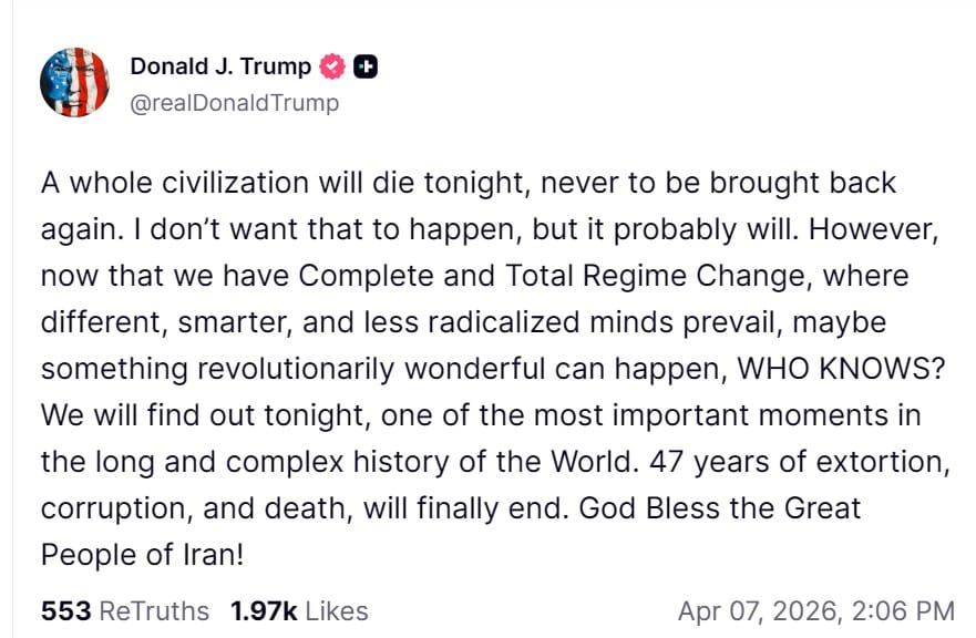 🚨 Laatste bericht van Trump over Iran